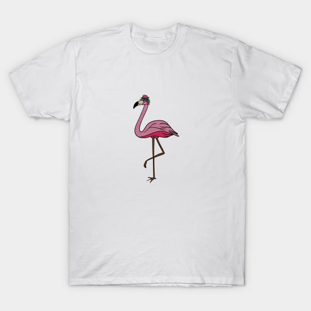 Flamingo Floral, Animal, Tropical Bird T-Shirt by dukito